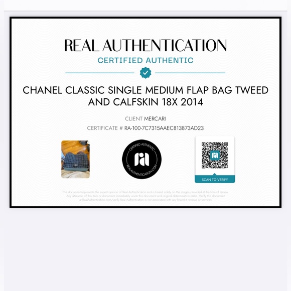Chanel Classic Single Medium Flap Bag Tweed and calfskin 18x 2014 - Picture 3 of 17